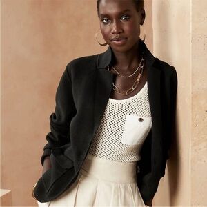 NWT! Banana Republic Black Milano Sweater Blazer - Size Small 💙